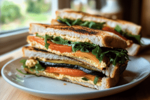Grilled Veggie Sandwich with Hummus