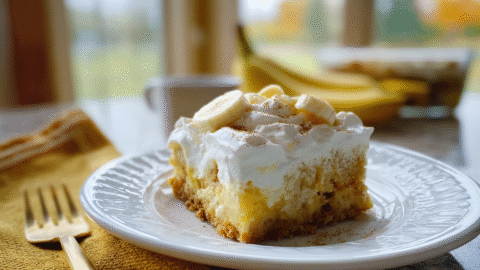 Banana Pudding Poke Cake
