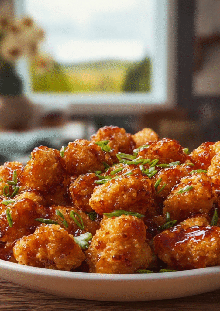 Baked Honey BBQ Popcorn Chicken