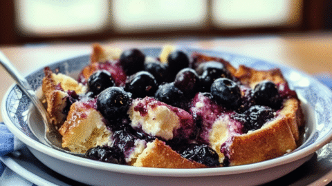 Blueberry Cream Cheese French Toast Casserole