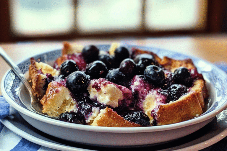 Blueberry Cream Cheese French Toast Casserole
