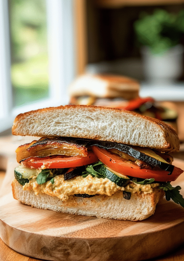 Grilled Veggie Sandwich with Hummus