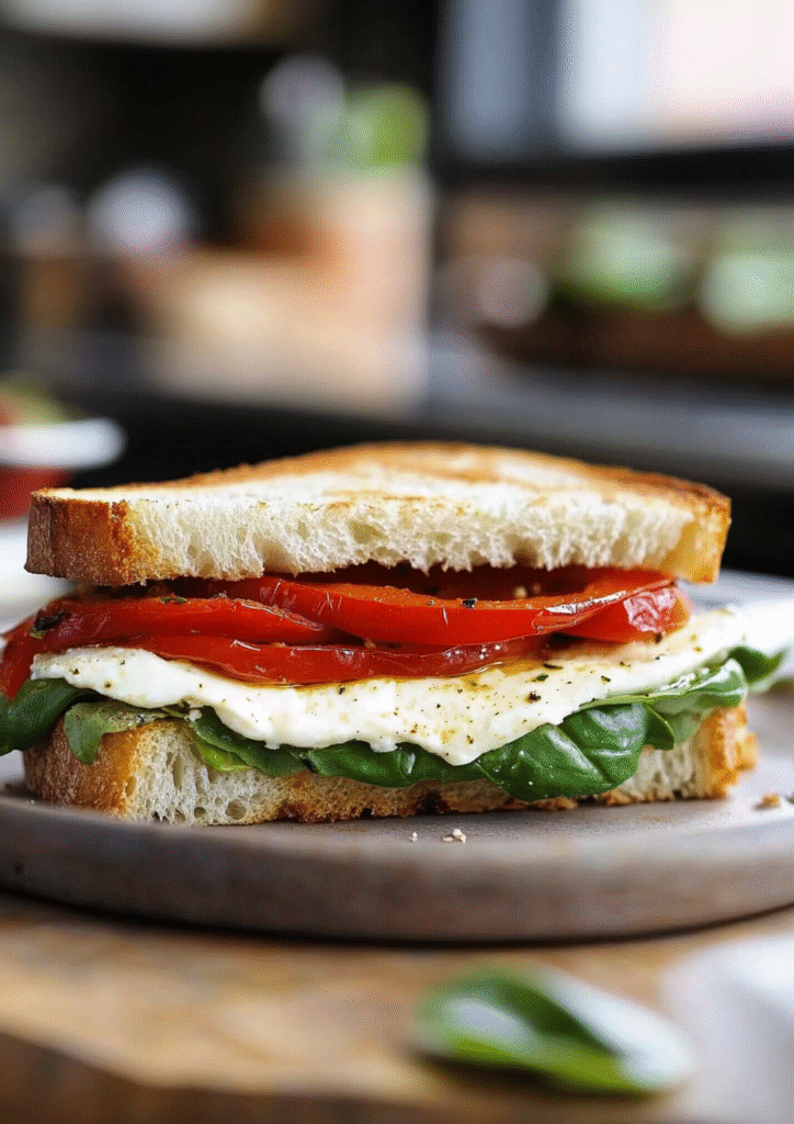 Roasted Pepper and Mozzarella Sandwich