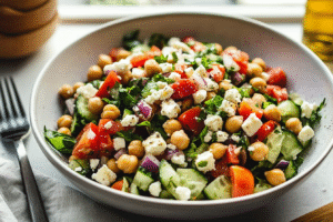 Mediterranean Chickpea Feta Salad