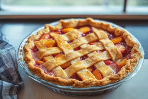 Honey Strawberry Peach Pie