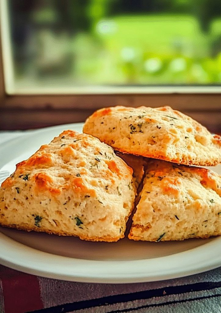 Cheddar garlic herb scones