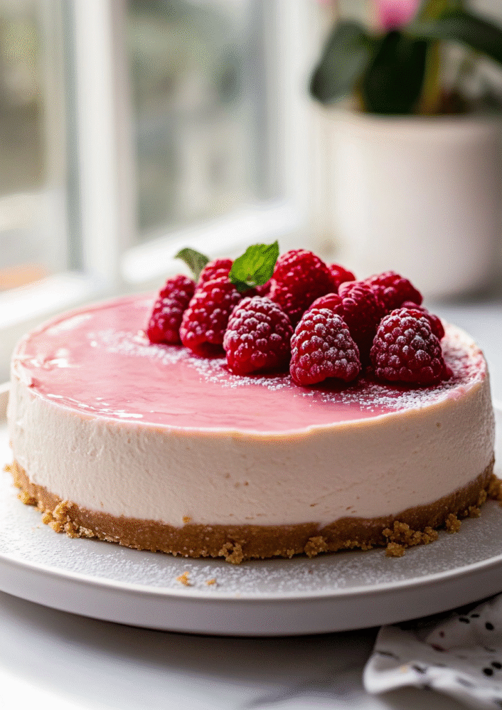 No Bake Raspberry Cheesecake