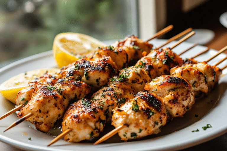 Garlic Parmesan Chicken Skewers