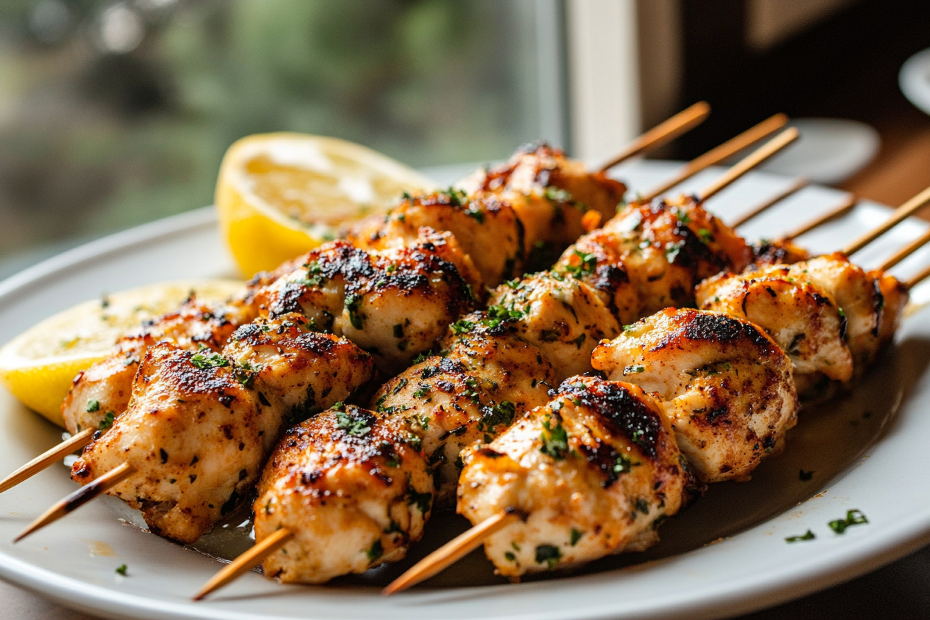 Garlic Parmesan Chicken Skewers