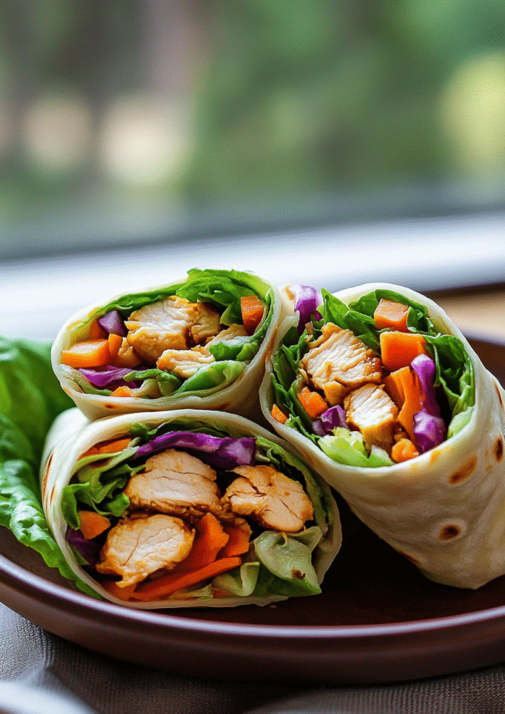 Thai Peanut Chicken Wraps