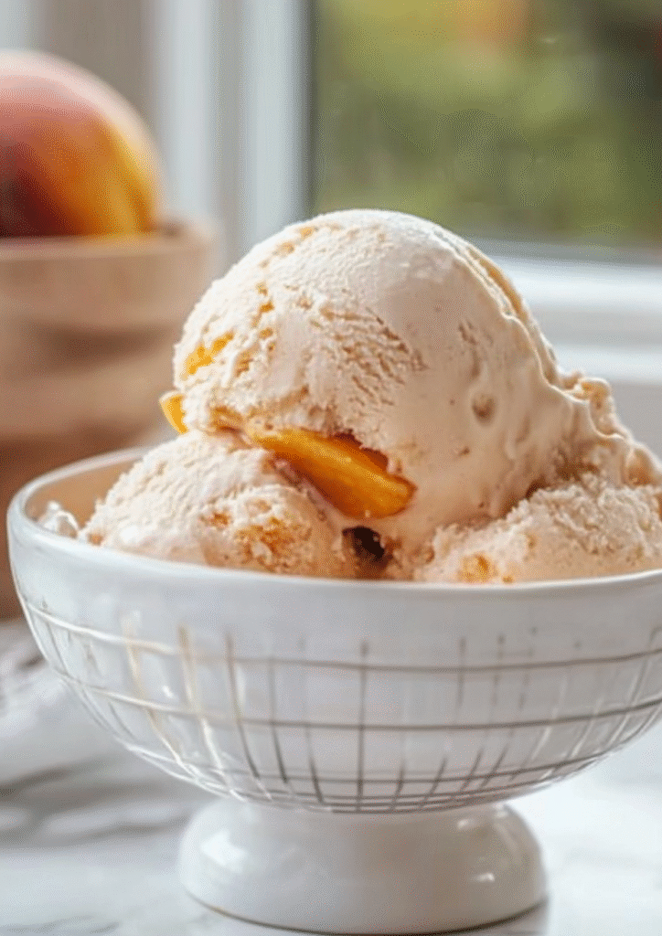 No-Churn Peach Ice Cream