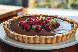 Huckleberry Chocolate Truffle Tart