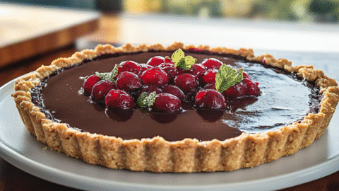 Huckleberry Chocolate Truffle Tart