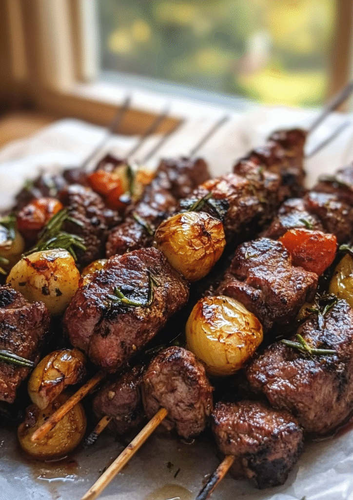 Rosemary Garlic Steak Kebabs
