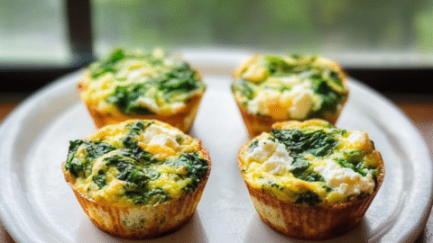 Spinach goat cheese egg muffins