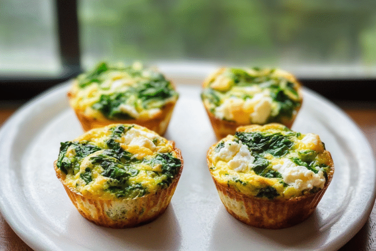 Spinach goat cheese egg muffins