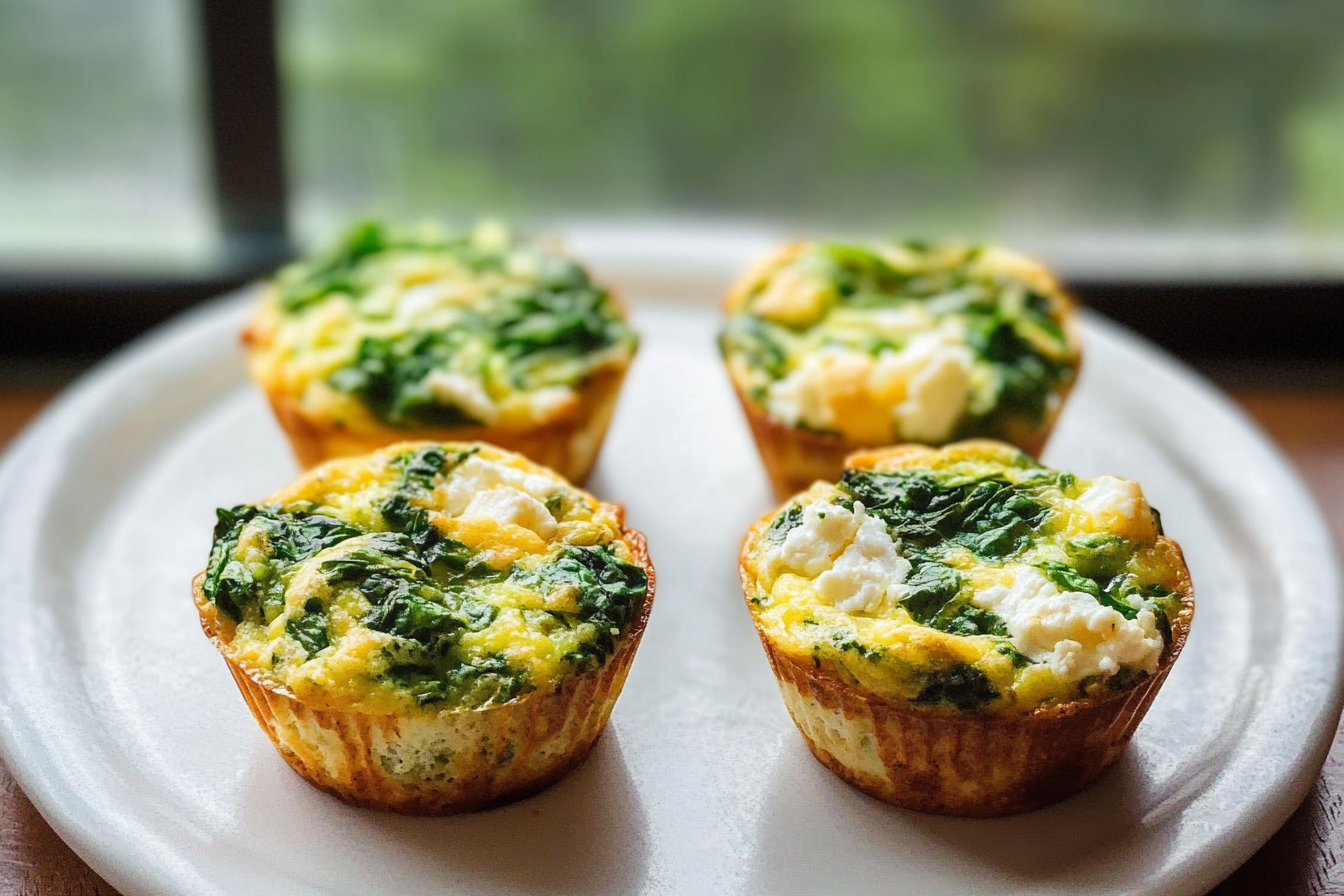Spinach goat cheese egg muffins