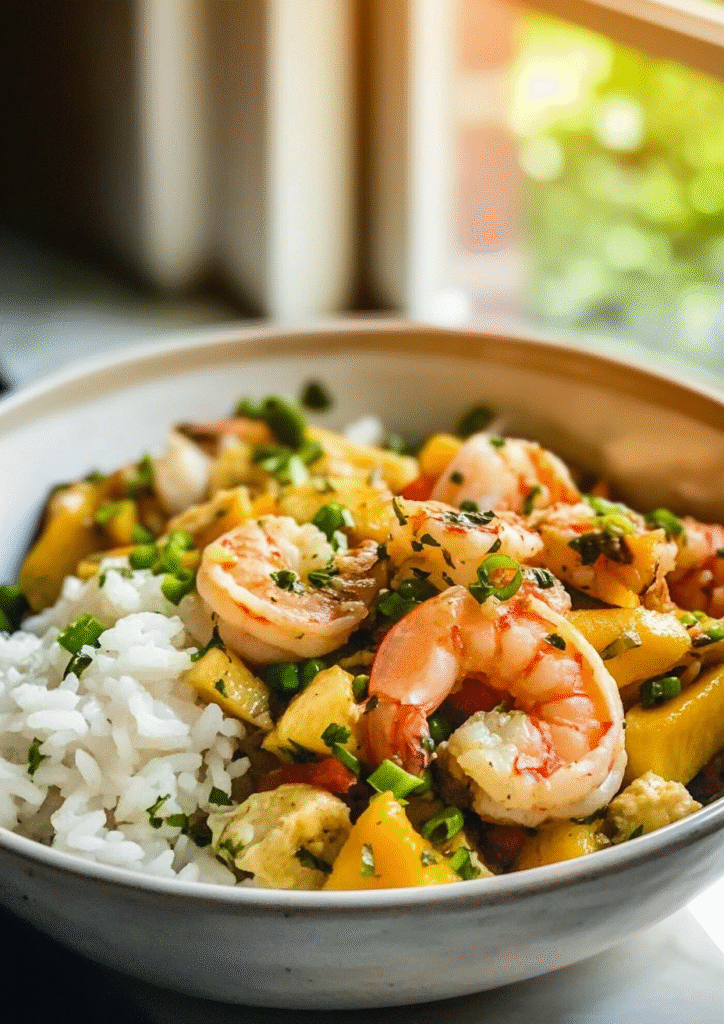 Shrimp Mango Rice Bowl