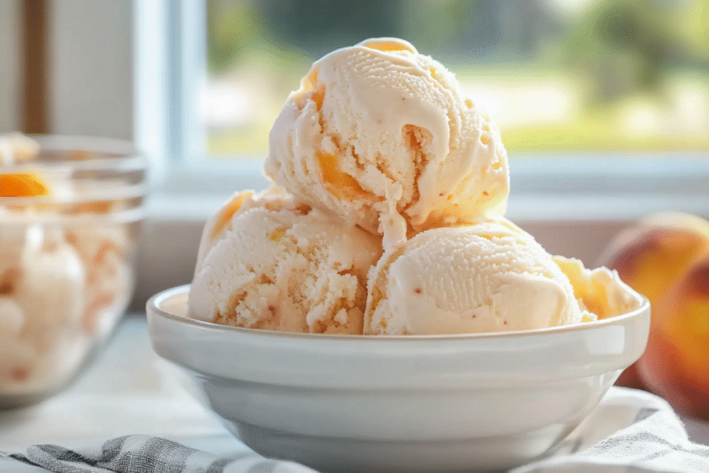 No-Churn Peach Ice Cream