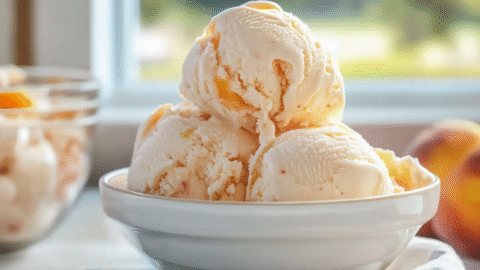 No-Churn Peach Ice Cream
