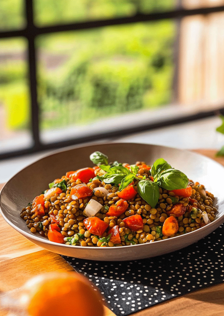 Lentil Tomato Basil Salad