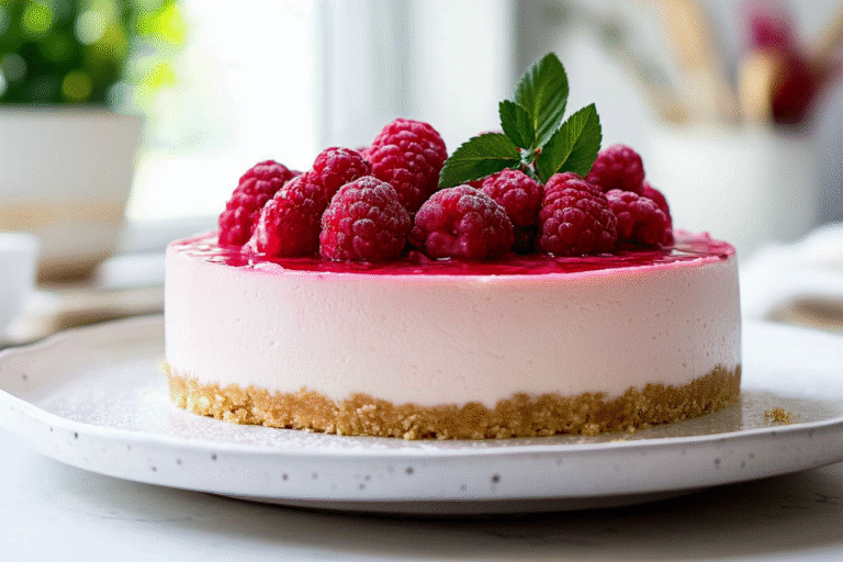 No Bake Raspberry Cheesecake