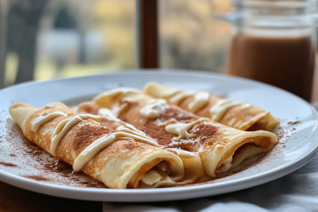 Cinnamon Roll Protein Crepes