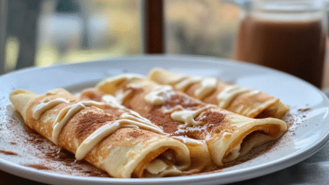 Cinnamon Roll Protein Crepes