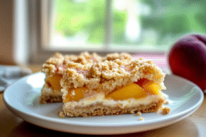 Peaches and Cream Crumble Bars