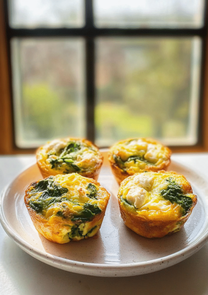 Spinach goat cheese egg muffins