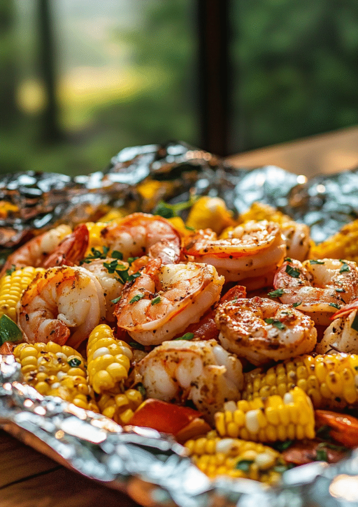 Shrimp and Corn Foil Pack Camping Recipe