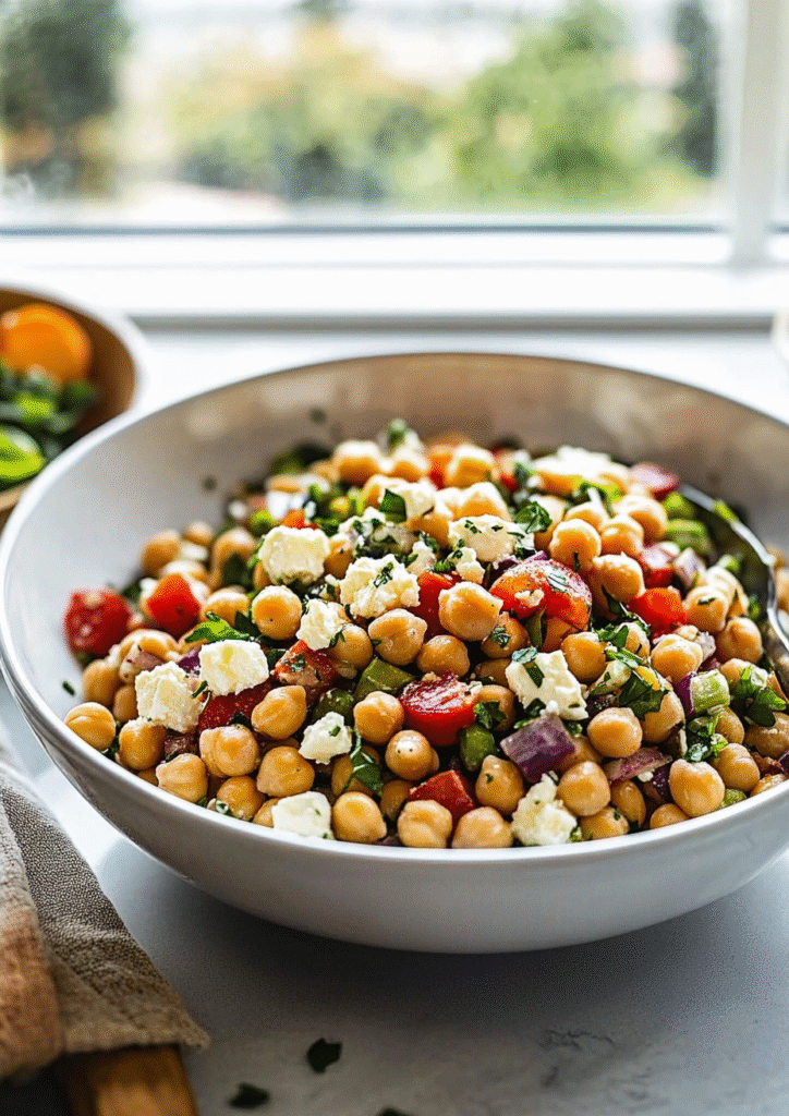 Mediterranean Chickpea Feta Salad
