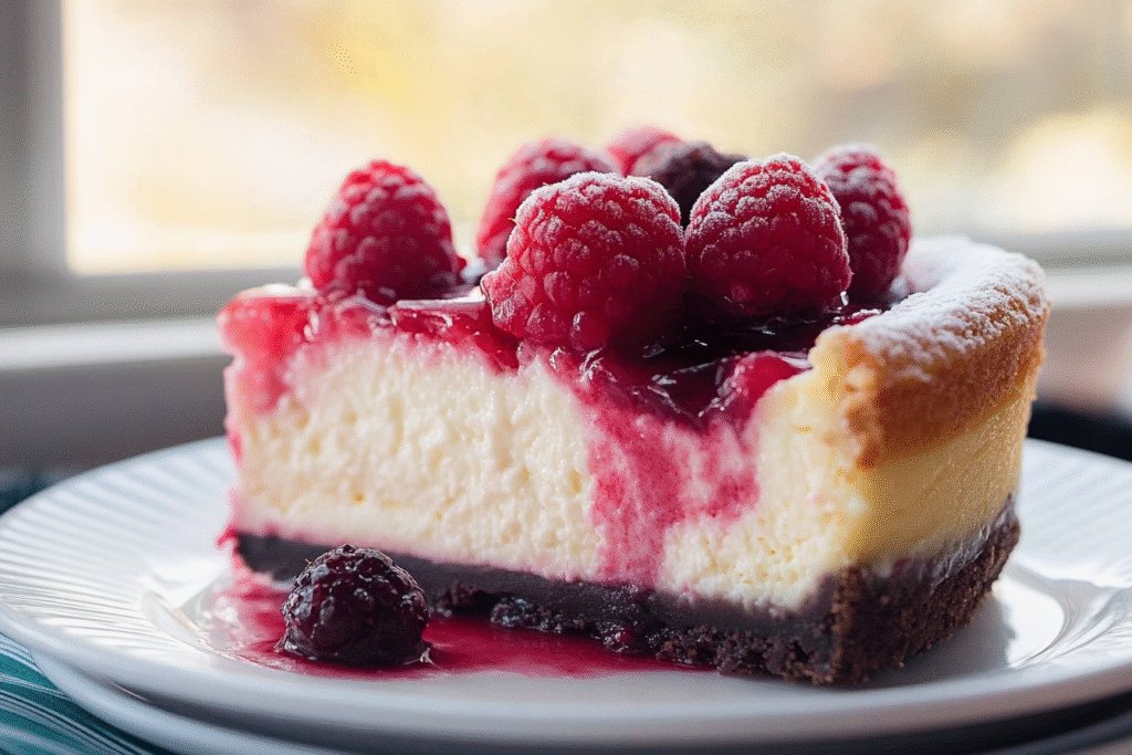 White Chocolate Raspberry Cheesecake