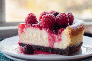 White Chocolate Raspberry Cheesecake
