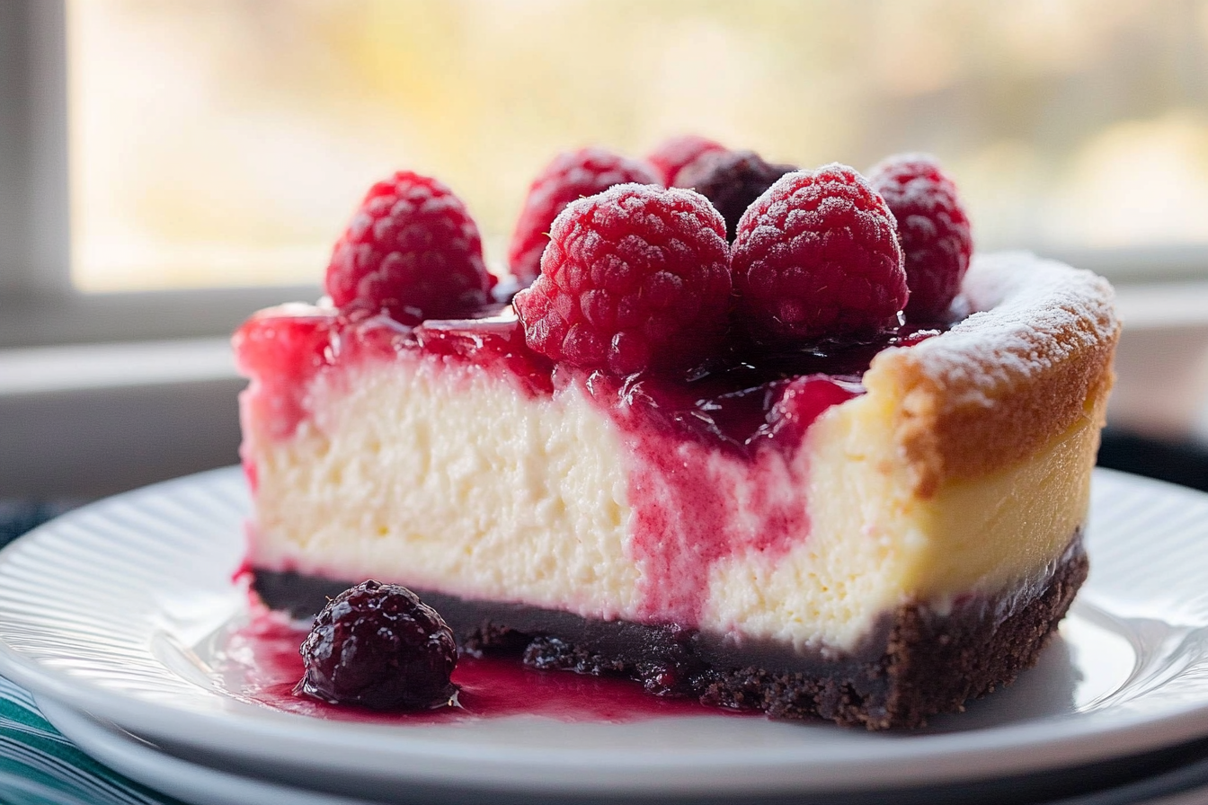White Chocolate Raspberry Cheesecake