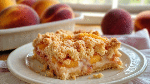 Peaches and Cream Crumble Bars