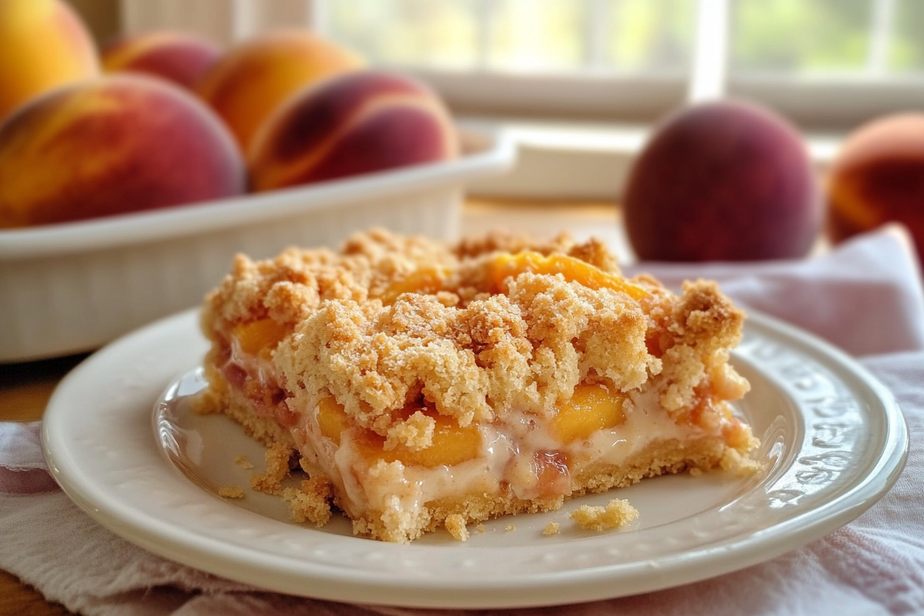 Peaches and Cream Crumble Bars