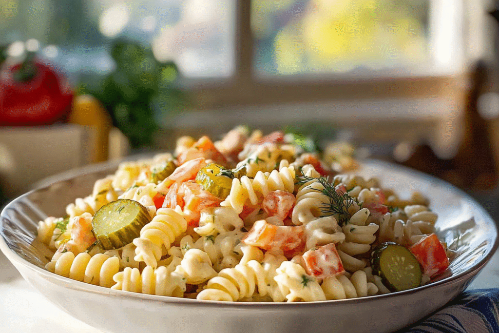 Dill Pickle Pasta Salad