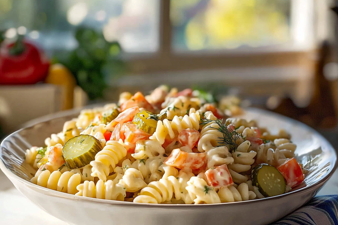 Dill Pickle Pasta Salad