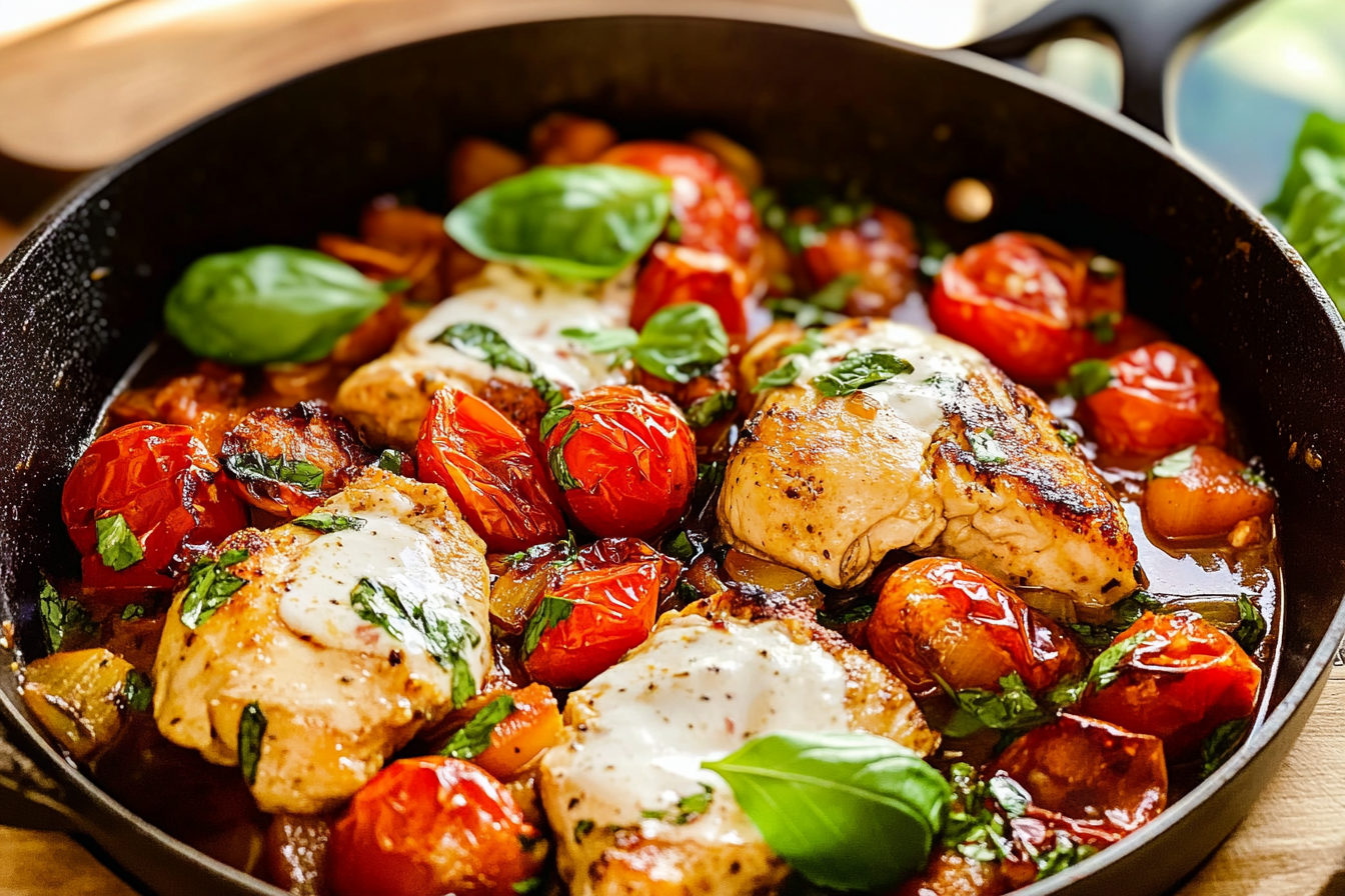 Caprese chicken skillet