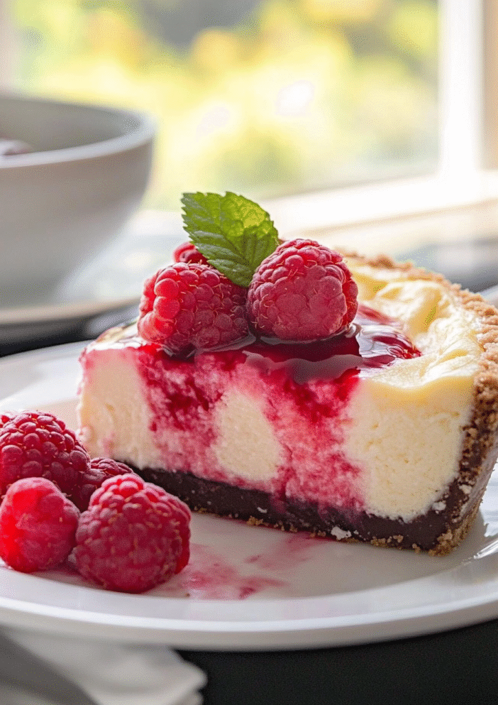 White Chocolate Raspberry Cheesecake