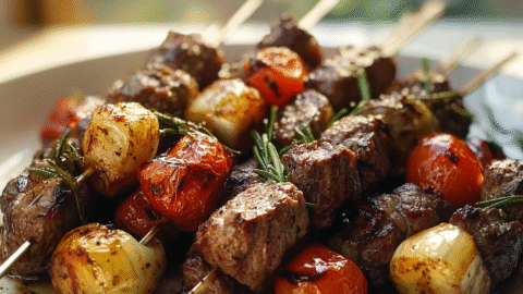 Rosemary Garlic Steak Kebabs