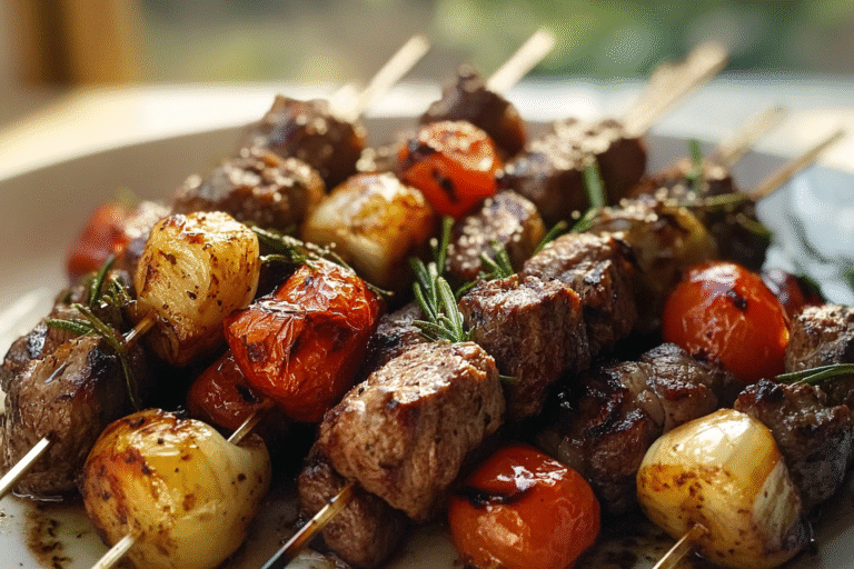 Rosemary Garlic Steak Kebabs