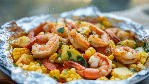 Shrimp and Corn Foil Pack Camping Recipe