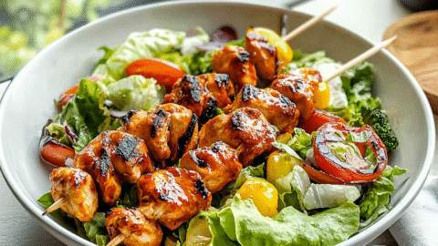 BBQ Chicken Skewer Salad