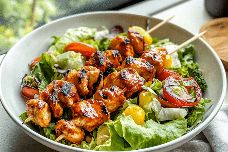 BBQ Chicken Skewer Salad