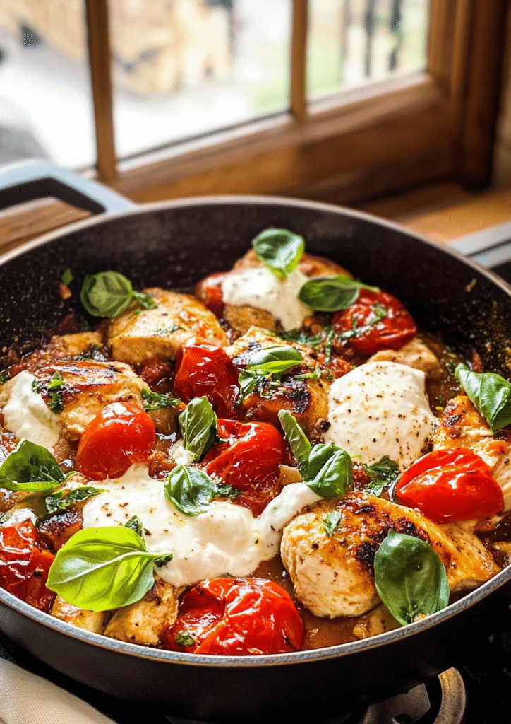 Caprese chicken skillet