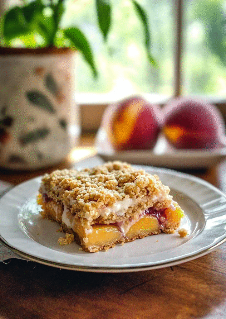 Peaches and Cream Crumble Bars