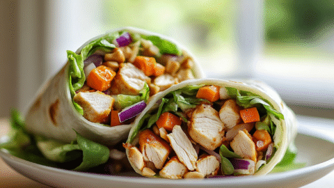 Thai Peanut Chicken Wraps