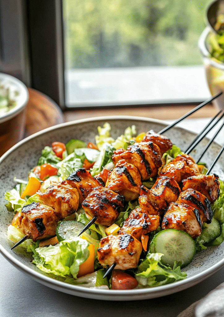 BBQ Chicken Skewer Salad